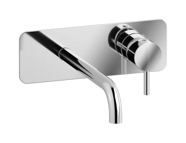 milanotorino wall mounted washbasin mixer with long spout complete with drain