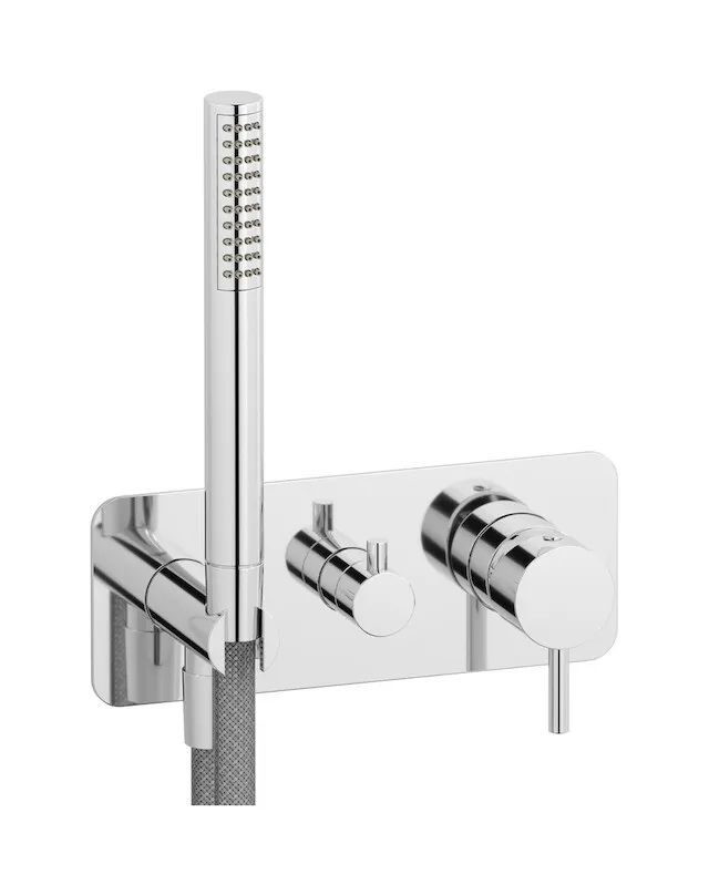 milanotorino exposed parts for manual wall mixer with two ways diverter and shower kit