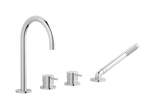 milanotorino four holes deck mounted bath filler with shower kit