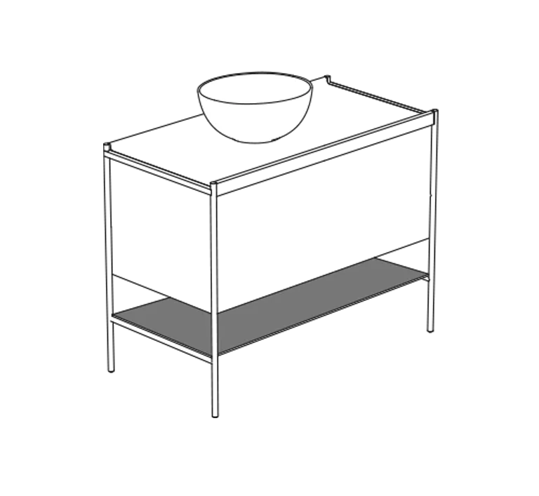 materia storage cabinet in matt lacquered mdf 95×50 h37 cm