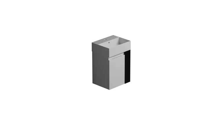 plain base with left side opening 46.37 h52 cm. (required space with open door: 70 cm)