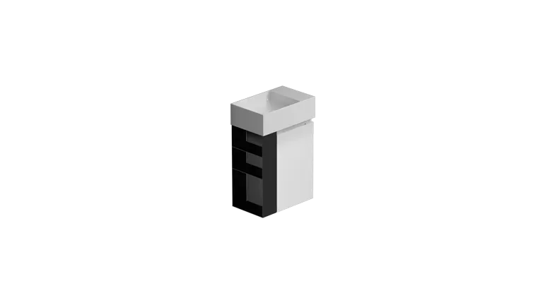plain base with left side opening 40.25 h50 cm. (required space with open door: 59 cm)