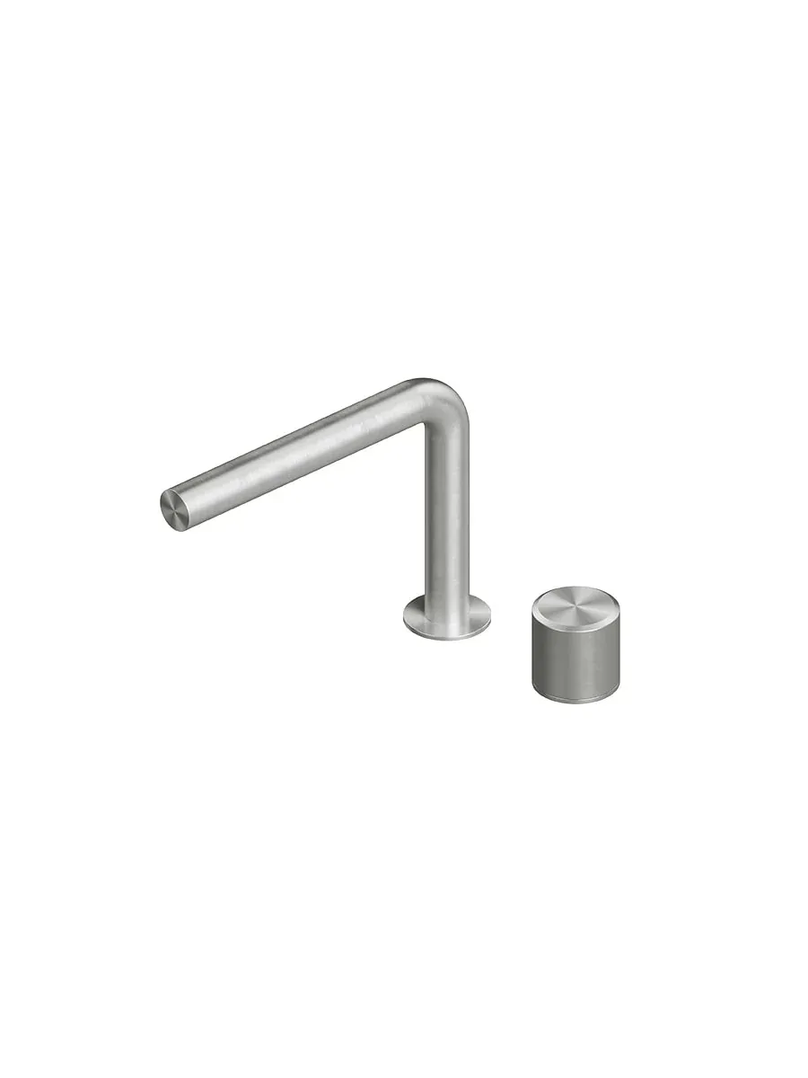 stereo two-hole hydroprogressive mixer with swivelling spout