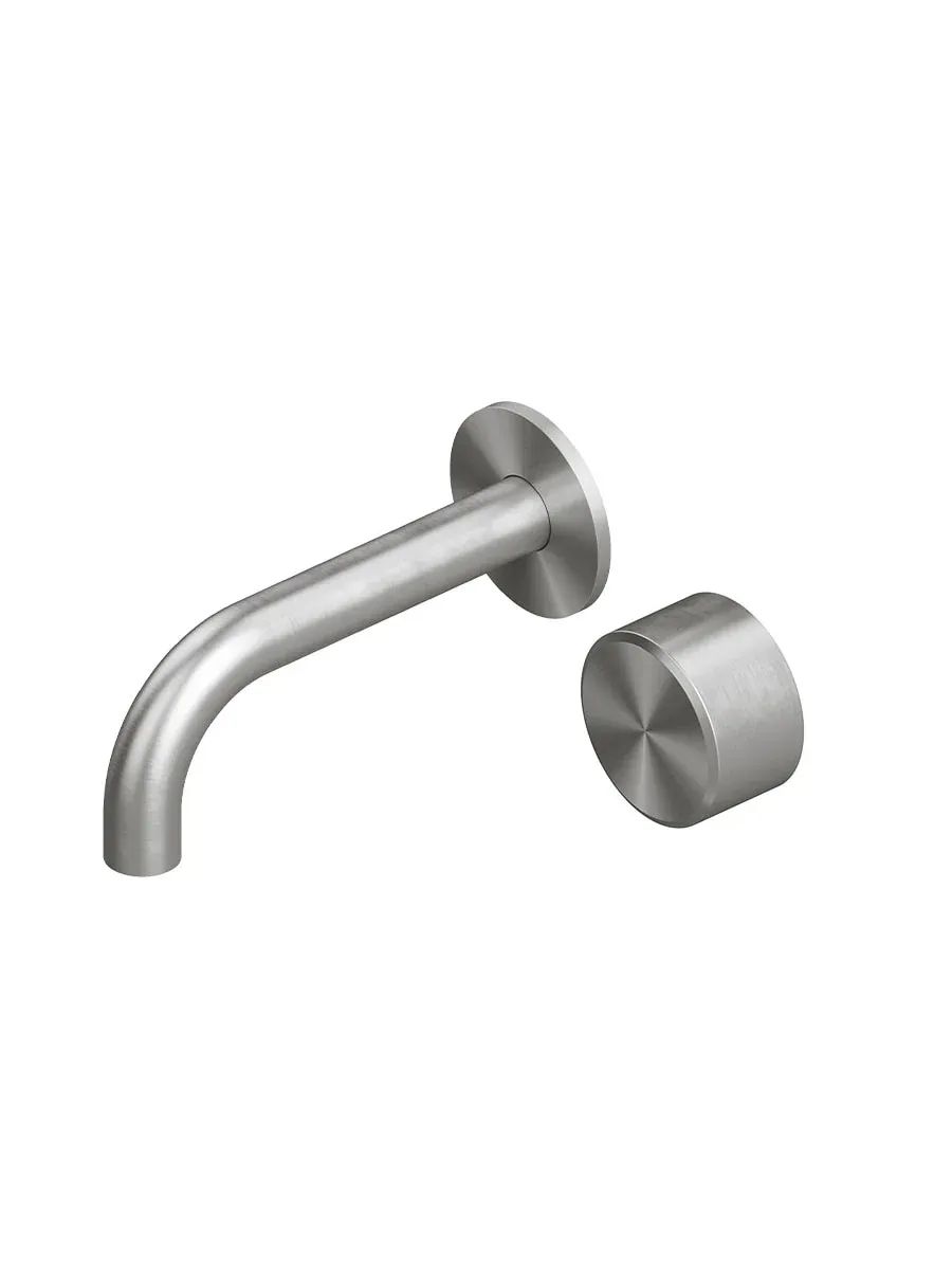 stereo wall mounted hydroprogressive mixer with spout