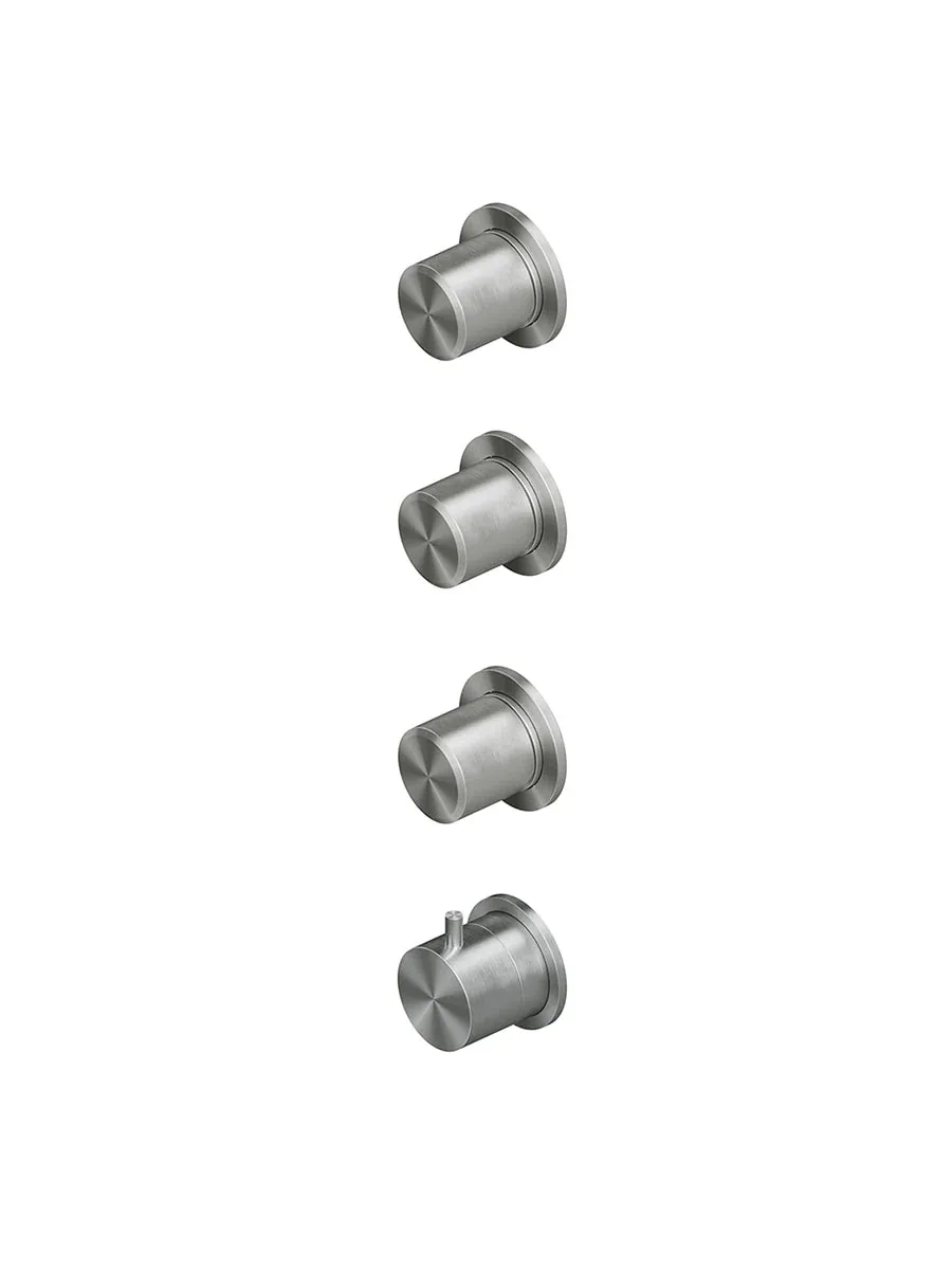 stereo thermostatic mixer set with 3 stop-off valve