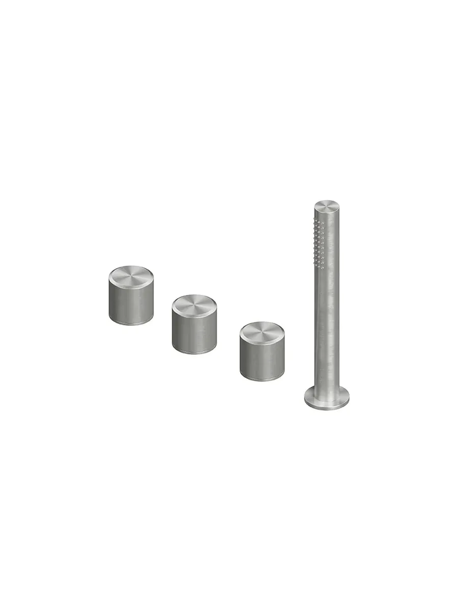 stereo two hole mixer and hydroprogressive mixer with handshower kit