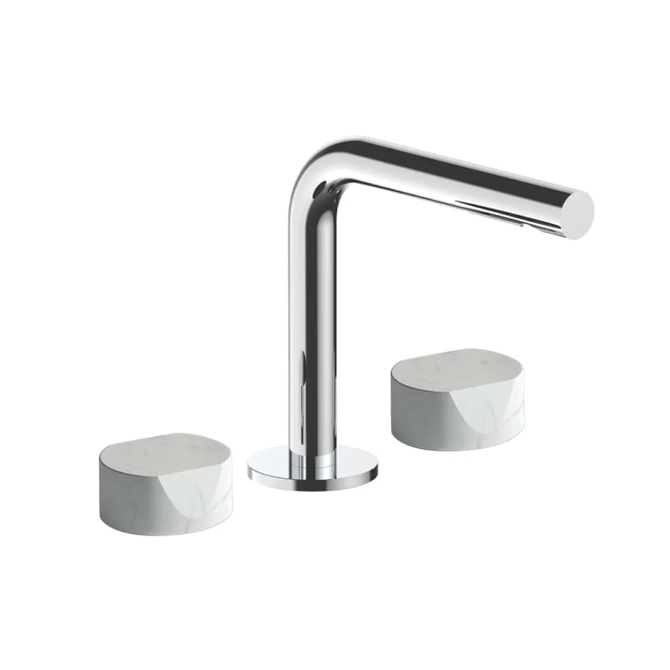 af/21 3-hole washbasin mixer - handles in carrara white marble