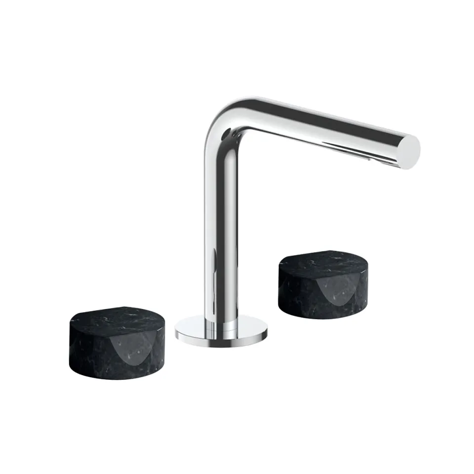 af/21 3-hole washbasin mixer - handles in marquina black marble