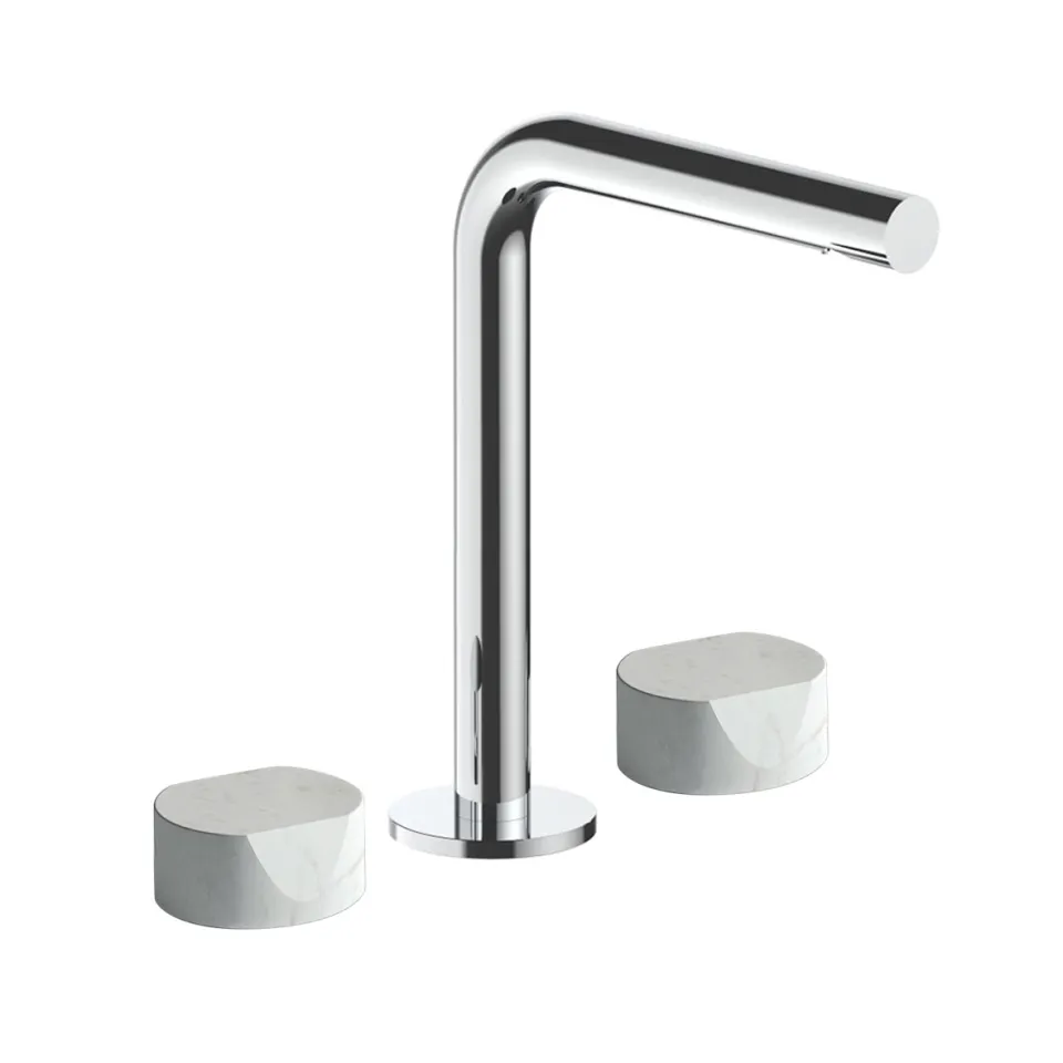 af/21 3-hole high washbasin mixer - handles in carrara white marble
