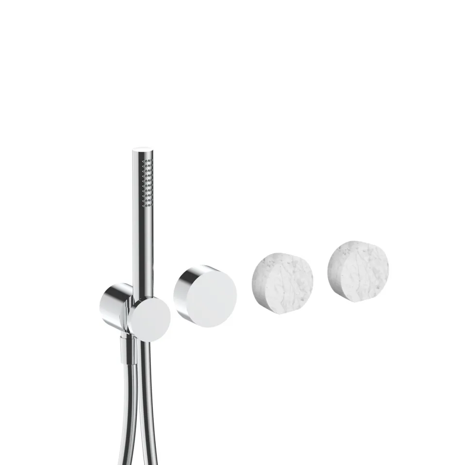 af/21 built-in bathtub mixer - handles in carrara white marble