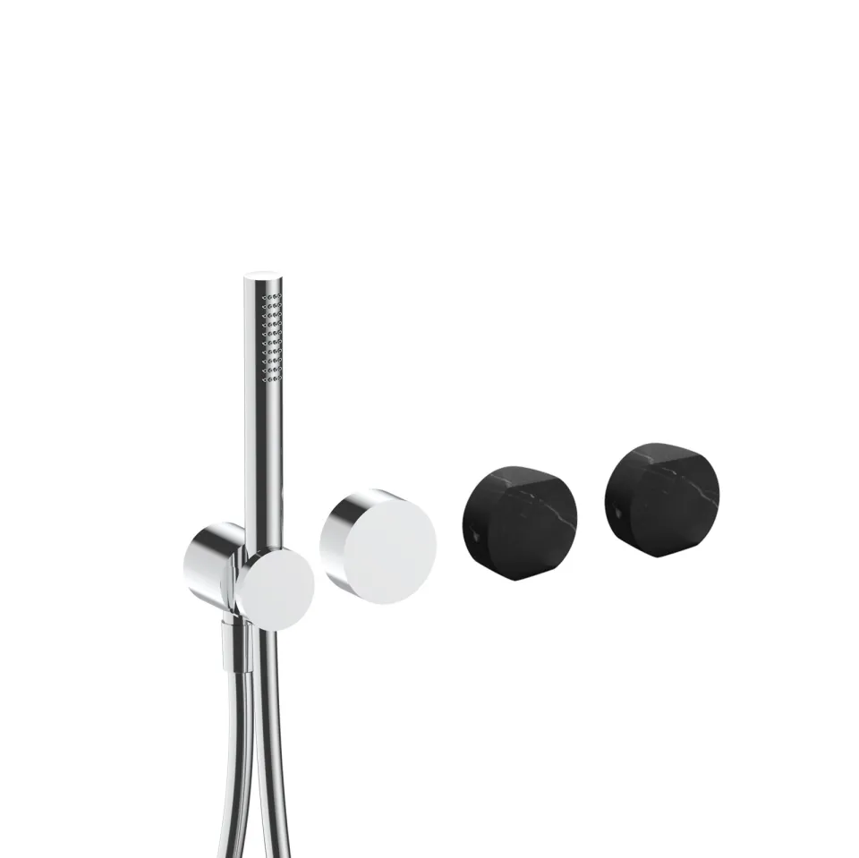 af/21 built-in bathtub mixer - handles in marquina black marble