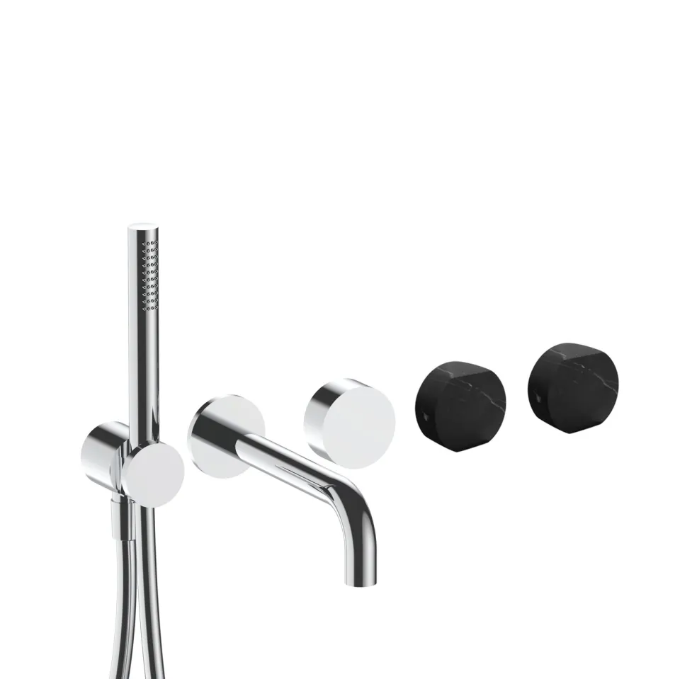 af/21 built-in bathtub mixer - handles in marquina black marble