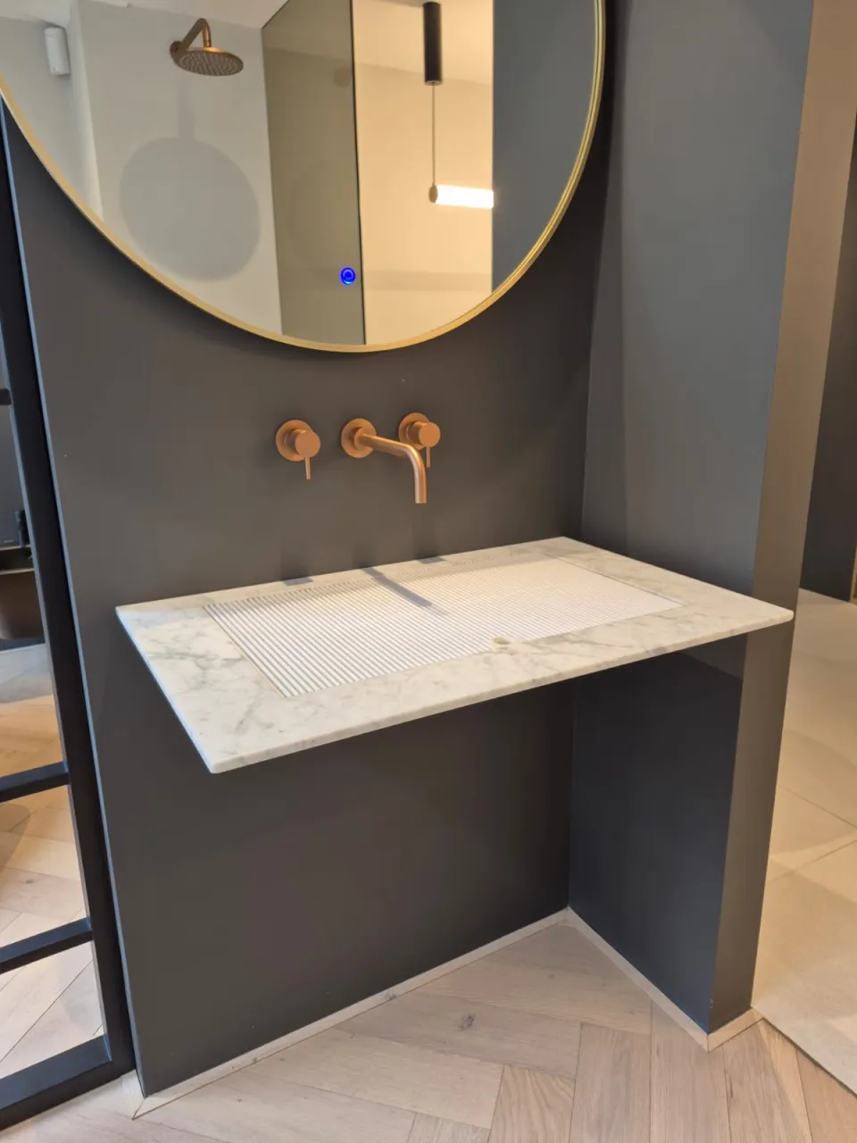 ell wall mount basin carrara marble